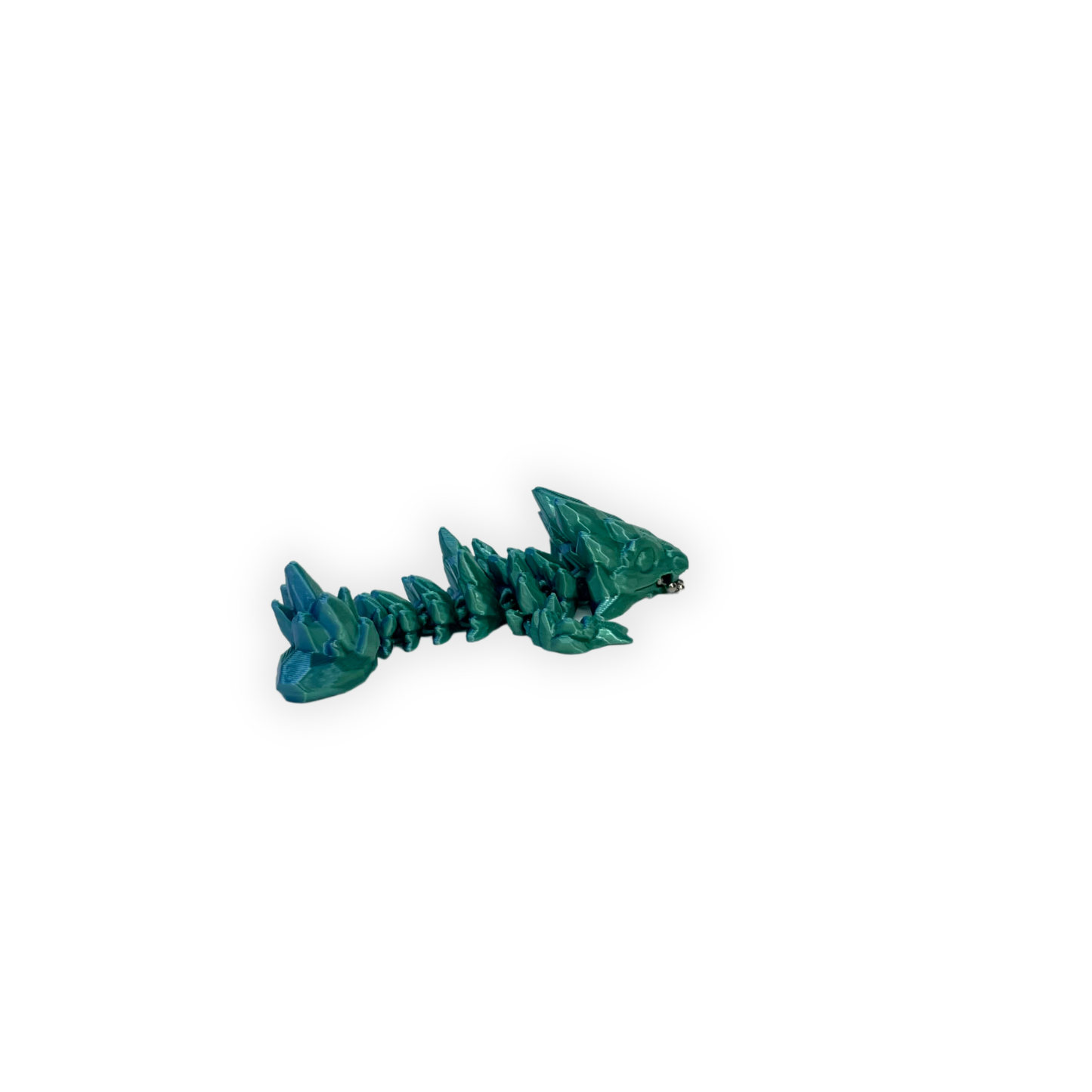 Nyckelring – Turkos gemstonedrake 3D printad
