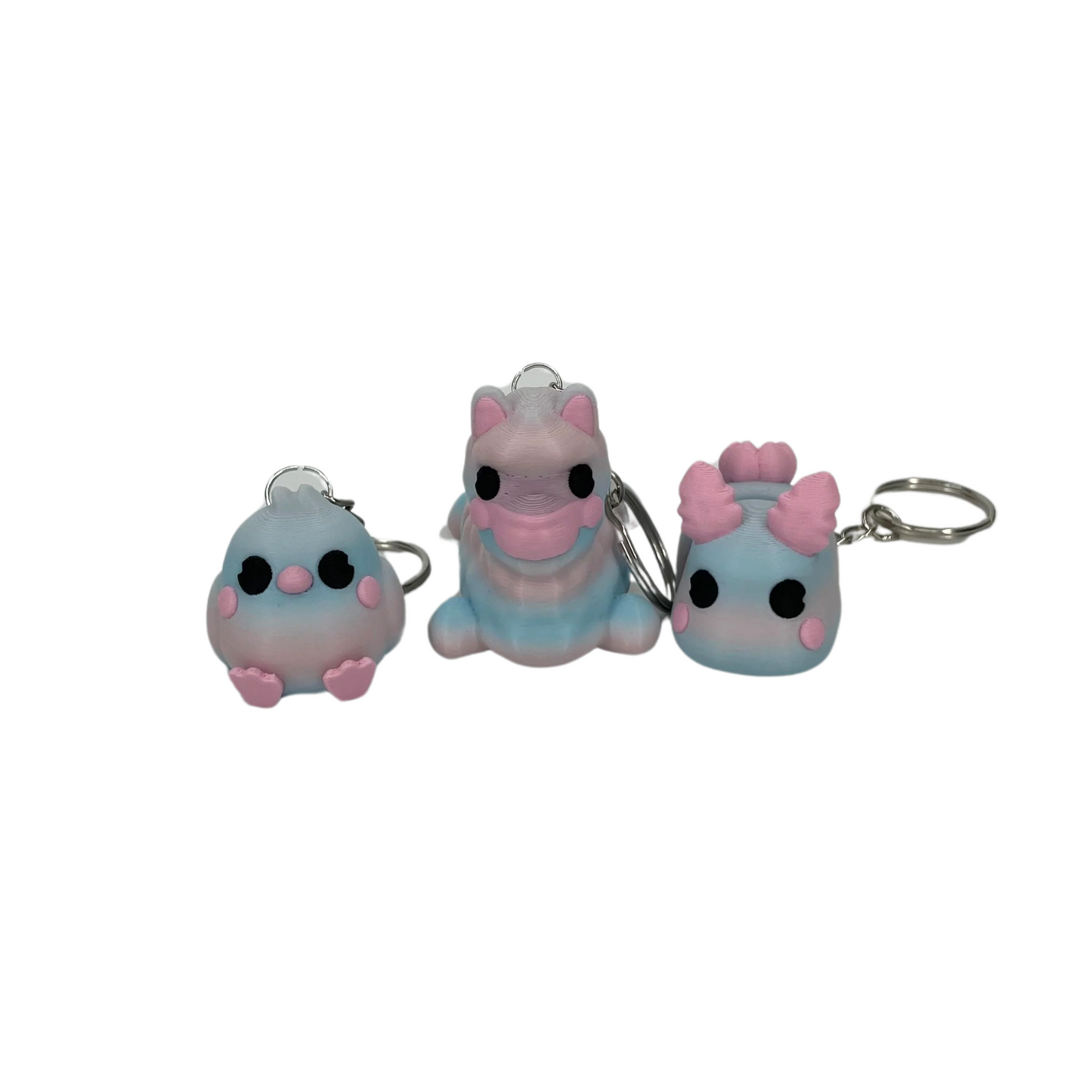 3-pack Nyckelringar – Pastellvänner 3D-printade