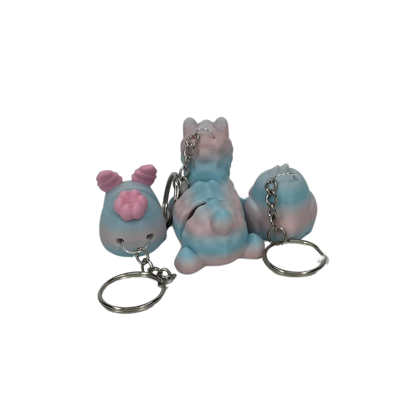 3-pack Nyckelringar – Pastellvänner 3D-printade