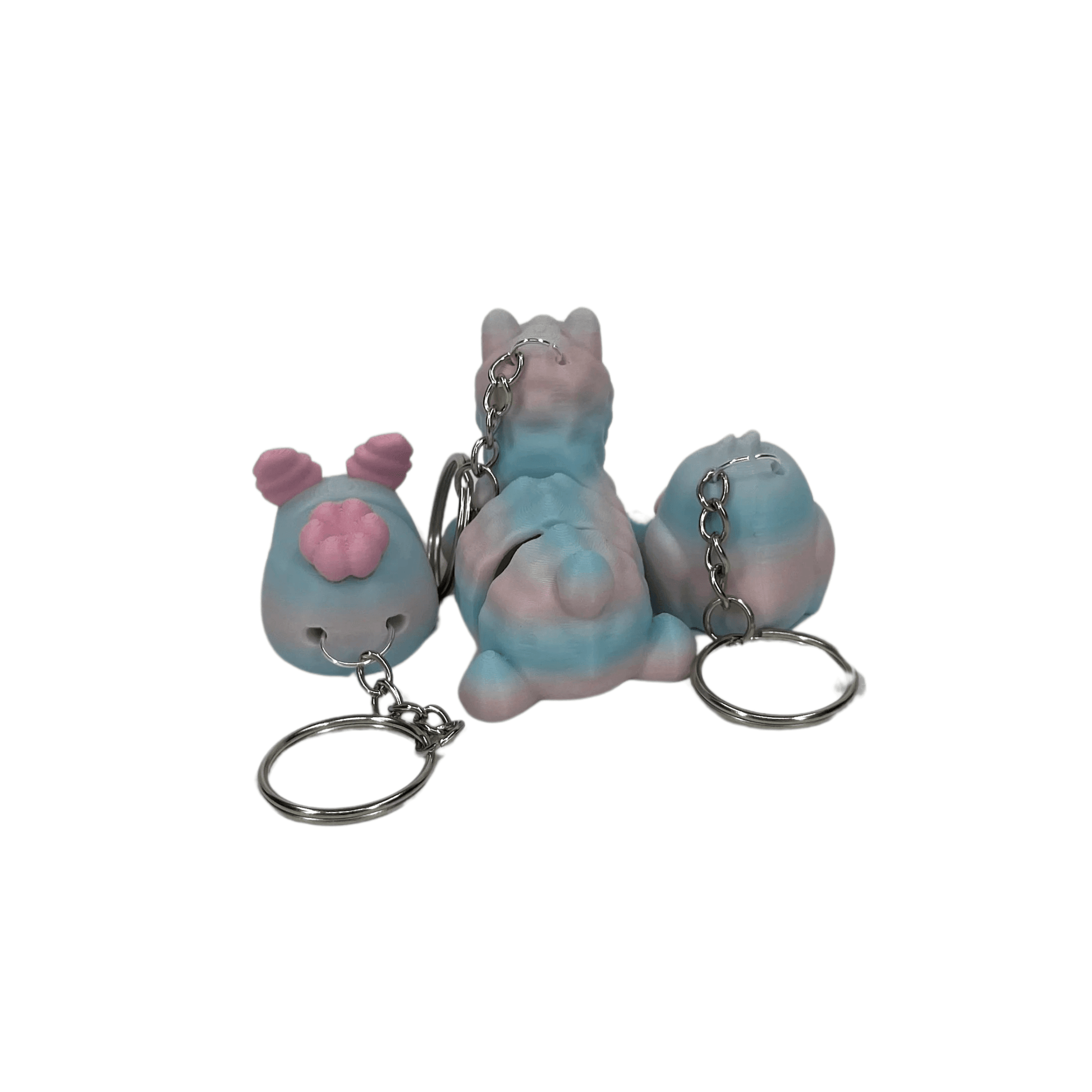 3-pack Nyckelringar – Pastellvänner 3D-printade - Figurfabriken3D