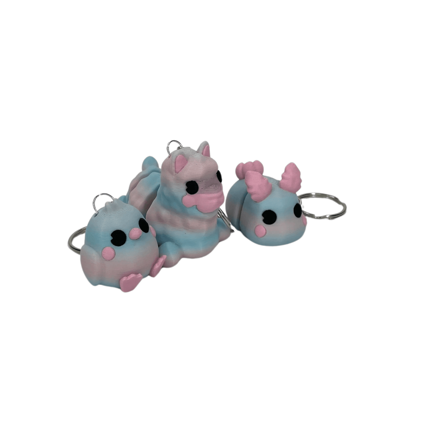 3-pack Nyckelringar – Pastellvänner 3D-printade - Figurfabriken3D