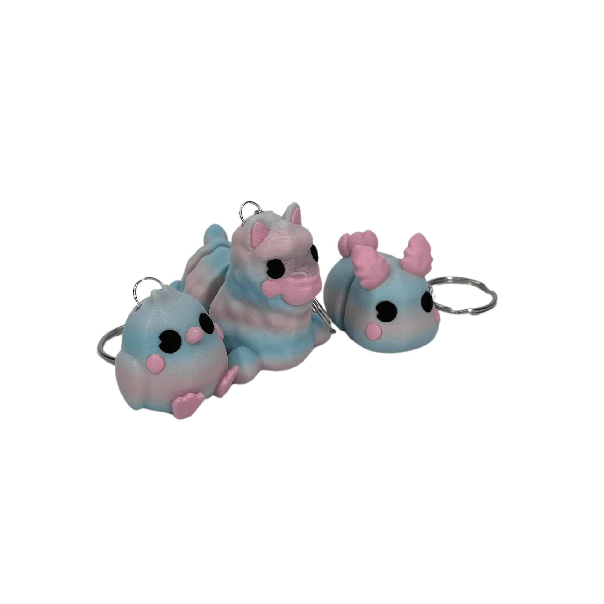 3-pack Nyckelringar – Pastellvänner 3D-printade - Figurfabriken3D