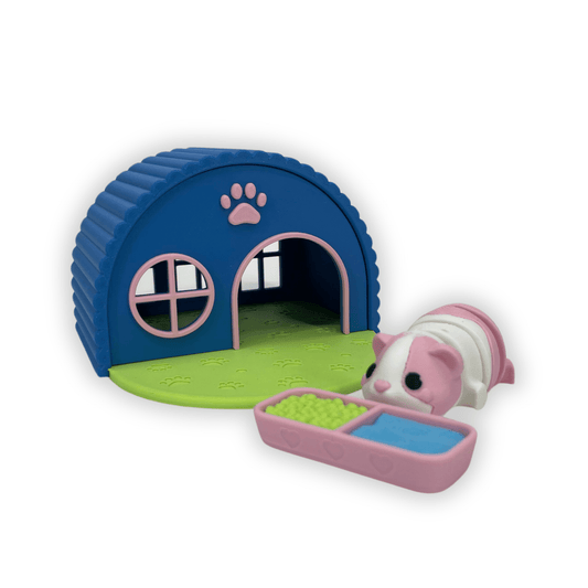 Hus med marsvin och matskål 3D-printad - Figurfabriken3D