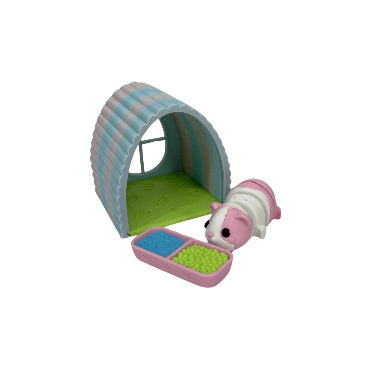 Hus med Marsvin, Matskål & Vattenskål 3D-printat - Figurfabriken3D