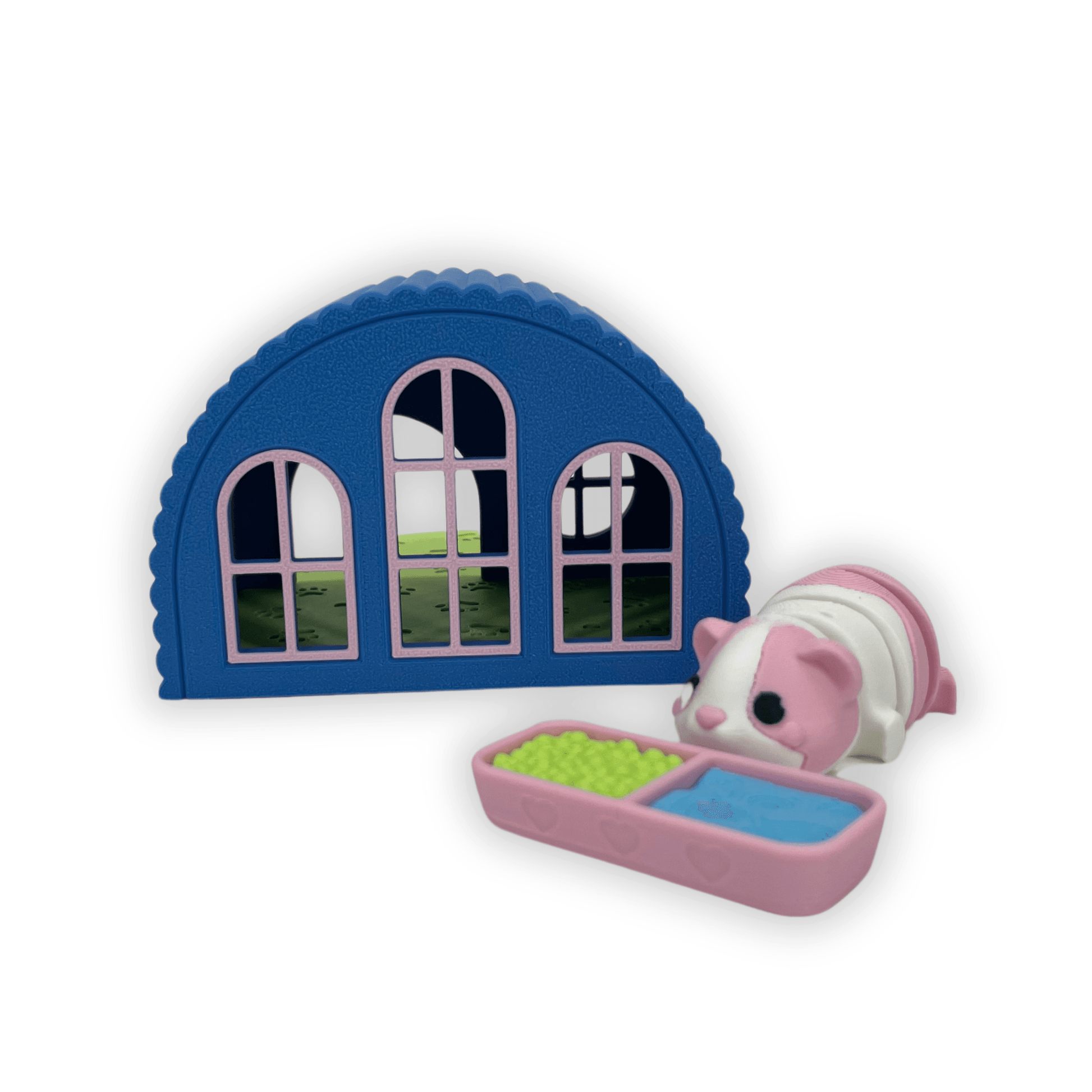 Hus med marsvin och matskål 3D-printad - Figurfabriken3D