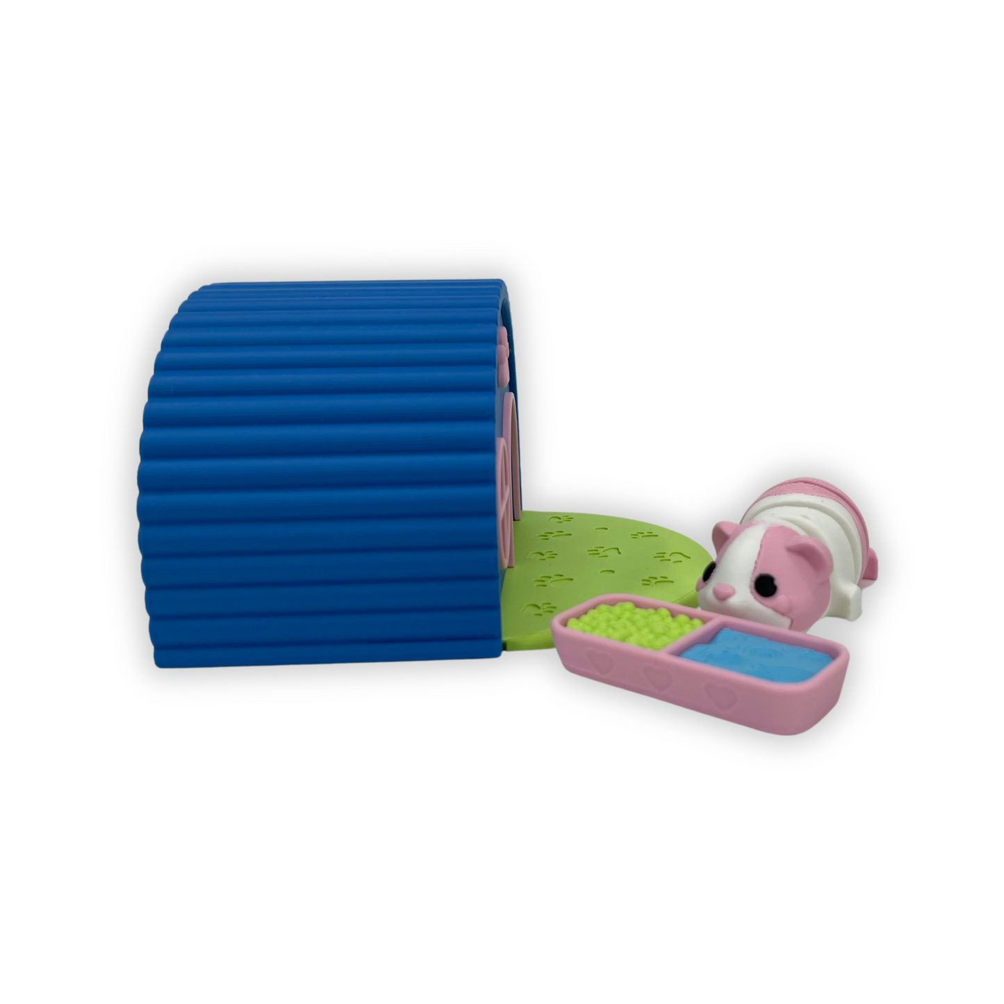 Hus med marsvin och matskål 3D-printad