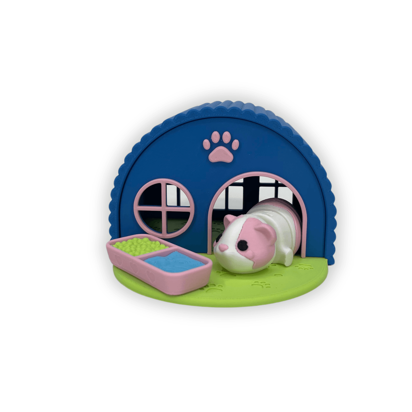 Hus med marsvin och matskål 3D-printad - Figurfabriken3D