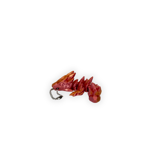 Nyckelring – Elegant gemstone drake i 3D