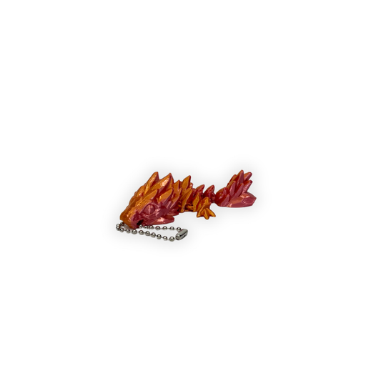 Nyckelring – Elegant gemstone drake i 3D