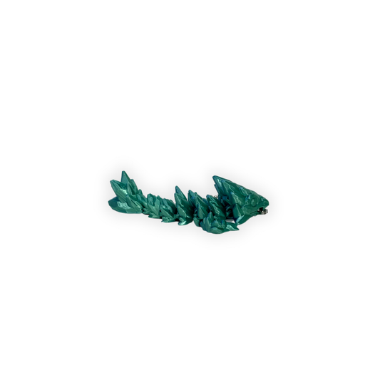 Nyckelring – Turkos gemstonedrake 3D printad