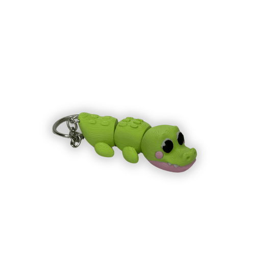 Nyckelring krokodil 3D-printad - Figurfabriken3D