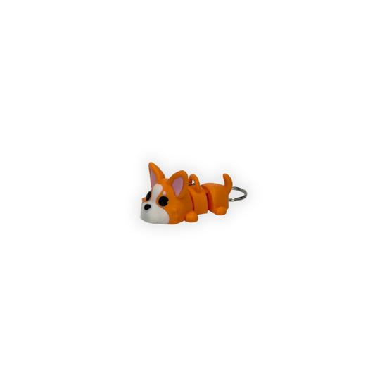 Nyckelring – Söt stretchig hund 3D printad