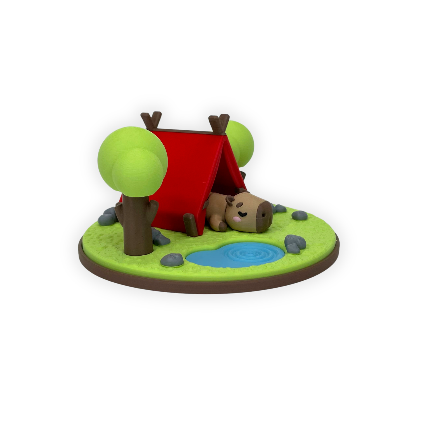3D-printad Capybara i Campingmiljö