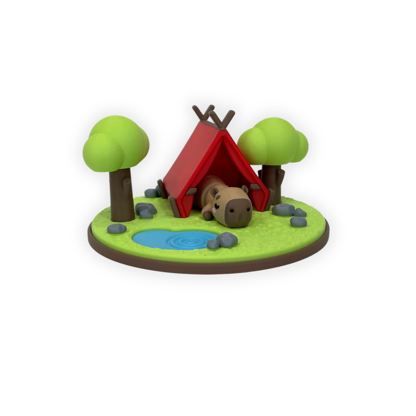 3D-printad Capybara i Campingmiljö