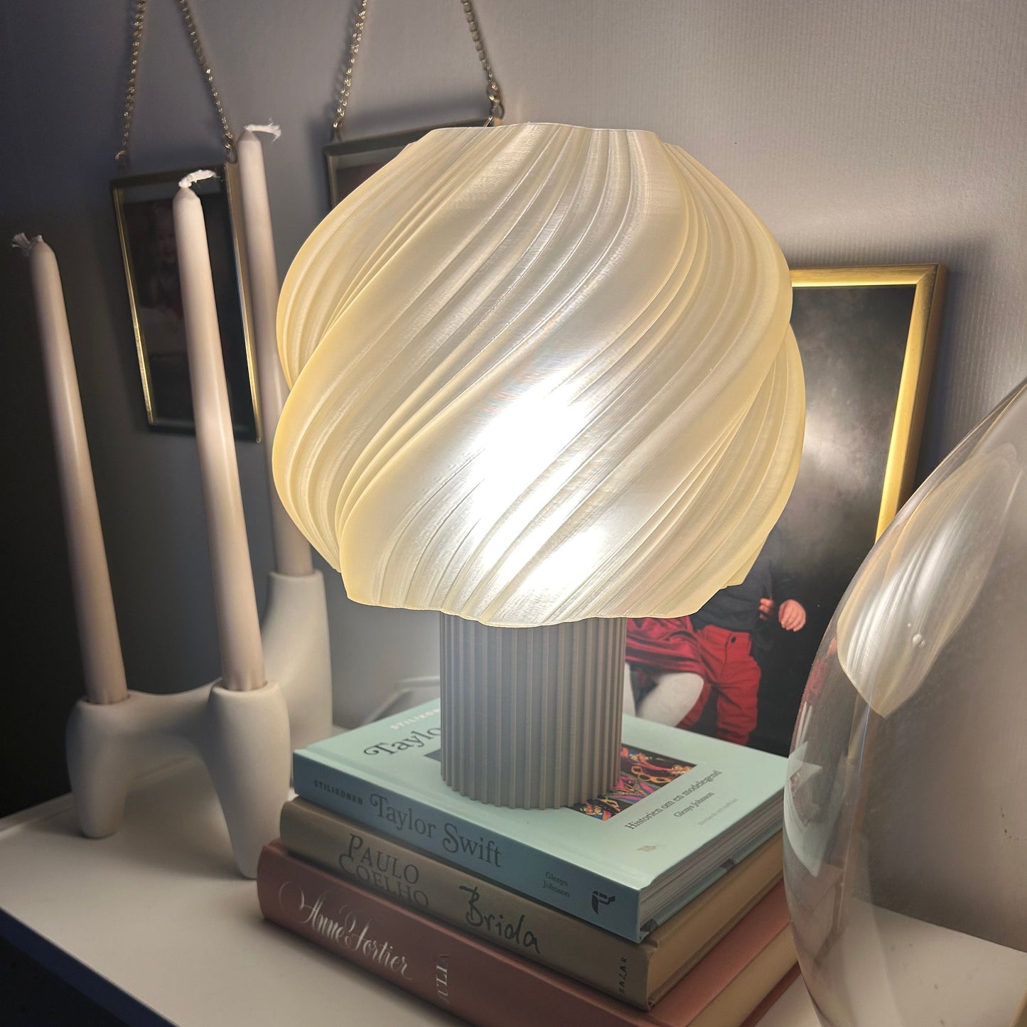 Bordslampa Thea 25cm hög beige/beige